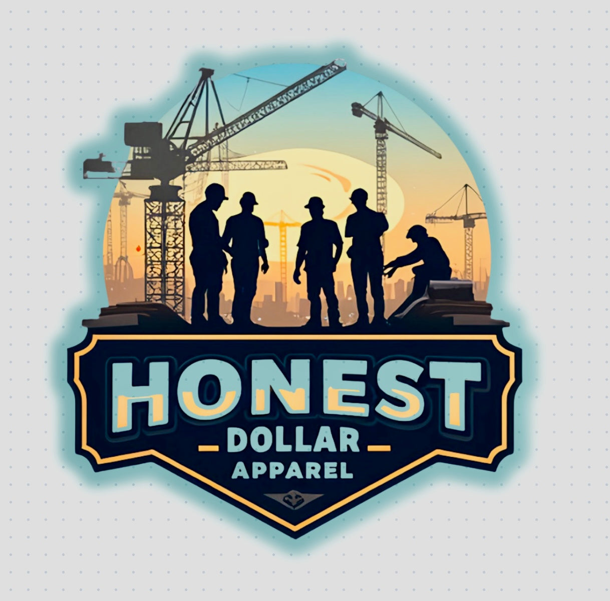 Tower Crane Sunrise Sticker